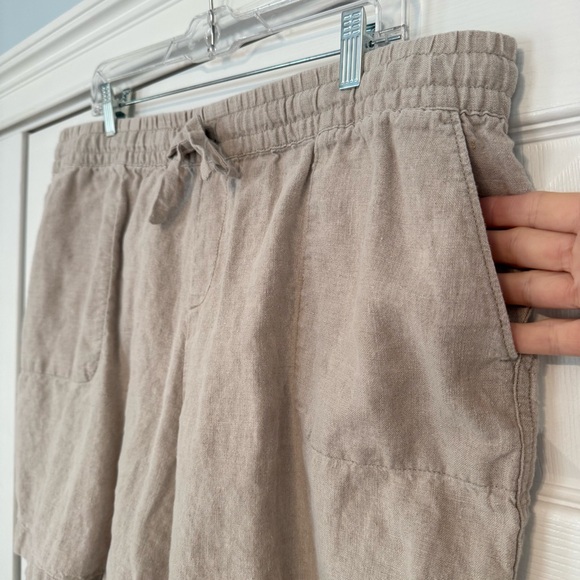 EUC Garnet Hill Coastal Linen Shorts Sand XL - Picture 5 of 8